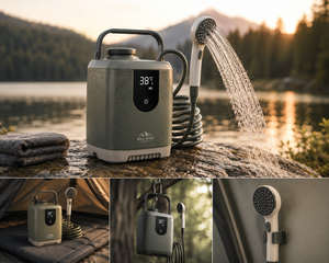 Tragbare Campingdusche 12V mit Heizfunktion